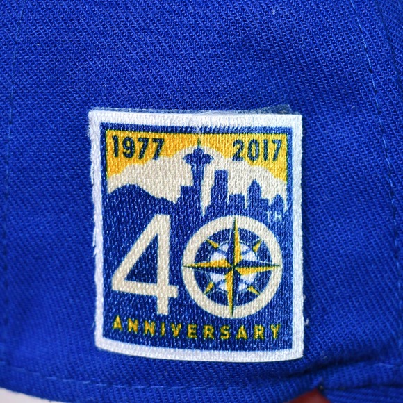 Rare 2017 New Era Seattle Mariners MLB 40th Anniversary Patch Hat Blue M/L 1023! - Picture 5 of 8